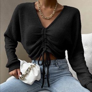 Ruched Front Crop Top Casual Trending Fall